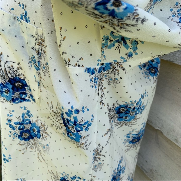 True Vintage 70s Macro Floral Print Wide Collar Short Sleeve Button Down Shirt - Picture 13 of 16